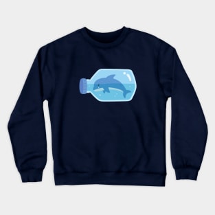 Sad Dolphin Trapped In Plastic Bottle Crewneck Sweatshirt